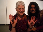 Thumbnail image of "Celebrating at the closing party for the workshop, with Bithee, May"