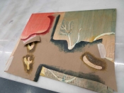 Thumbnail image of "Stencil on the woodblock, demo"