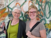 Thumbnail image of "Karen and her student Lauren on the streets of Guanajuato, August"