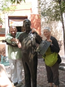 Thumbnail image of "Karen and Hugo Anaya with statue of Diego Riviera, Guanajuato, Mexico"