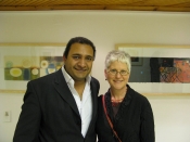 Thumbnail image of "Karen with ArtZone director, Saleh El Sabour, Cairo, February"